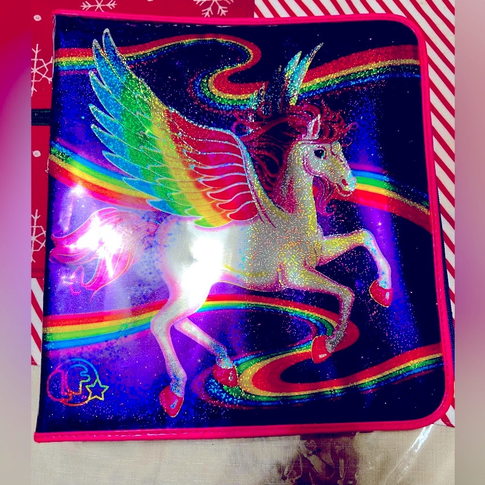 Pegasus Lisa Frank binder slightly distressed